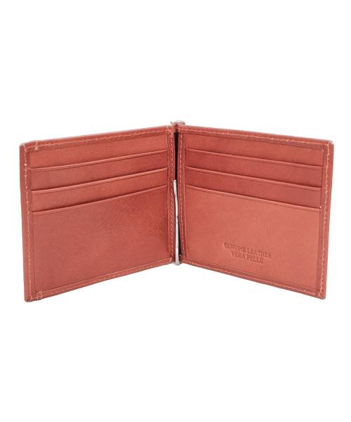 Wallet and card holder with clip for banknotes