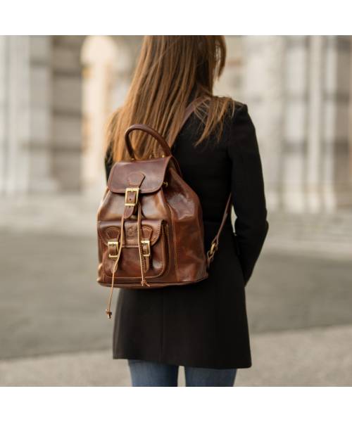 sac a dos cuir marron femme