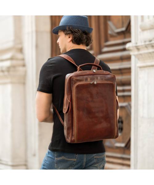 mens leather backpack