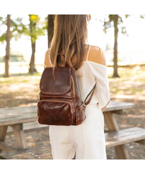 mochila cuero mujer