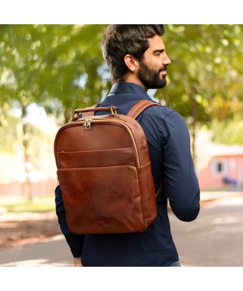 mens leather backpack