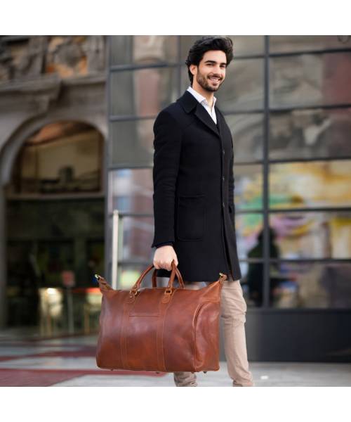 leather duffle bag mens