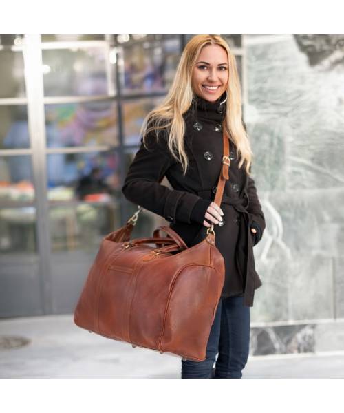 leather duffle bag womens