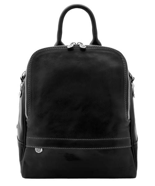 black leather backpack womens