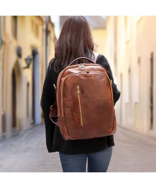 leather laptop backpack for women