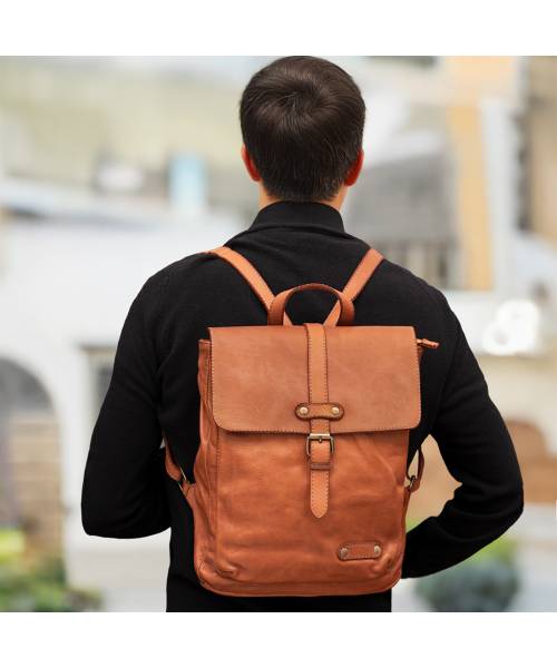 mens leather backpack